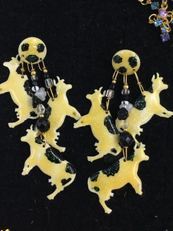 Lot 284: Lunch at the Ritz Cow Earrings