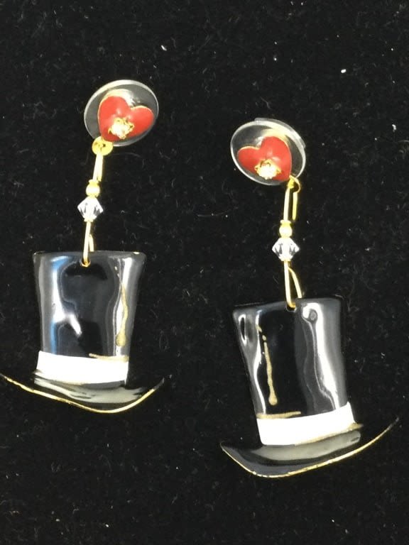 Lot 295: Lunch at the Ritz Earrings Top Hat