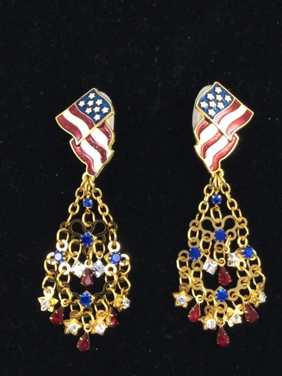 Lot 297: Lunch at the Ritz Fourth of July Earrings