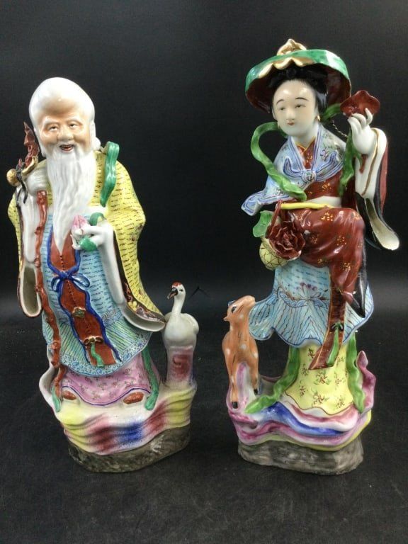 Lot 194: Vintage Asian Famile Statues