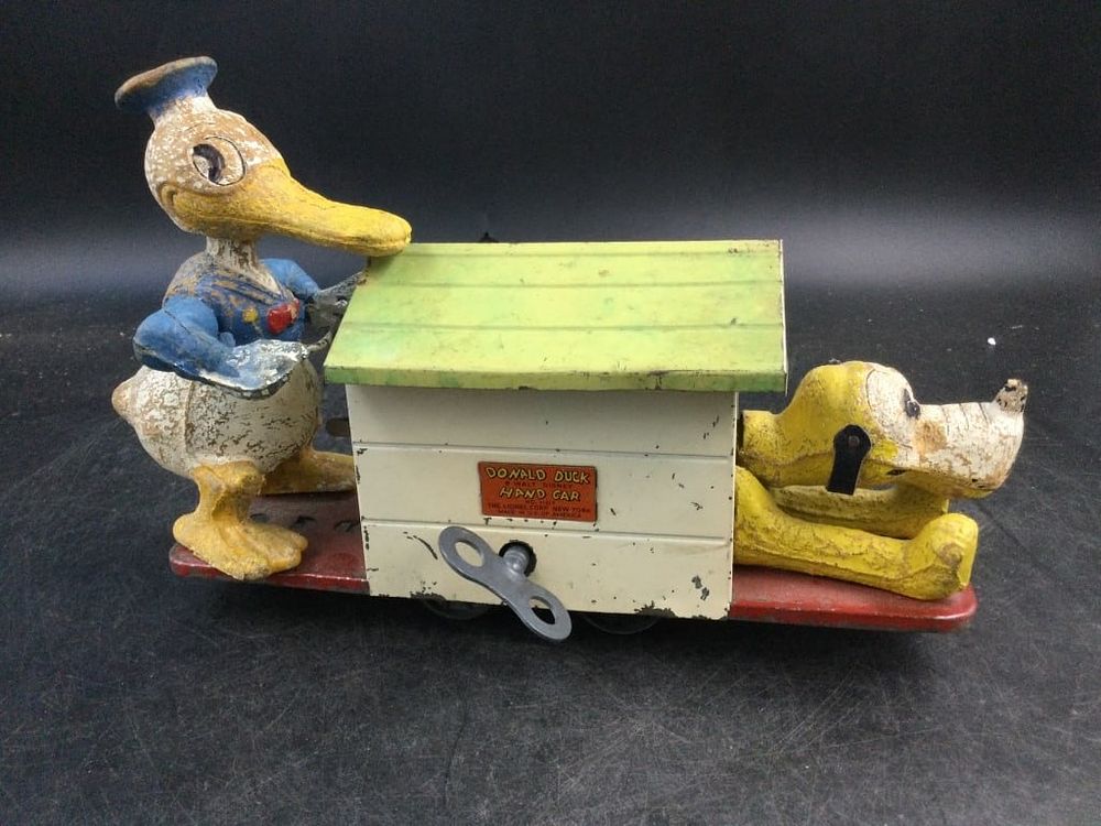 Lot 231: Donald Duck Keywind Rail Car with Key