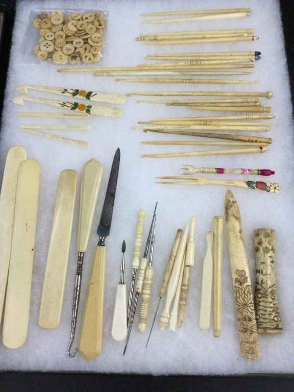 Lot 267: Misc Lot of Carved Bone Items Etc