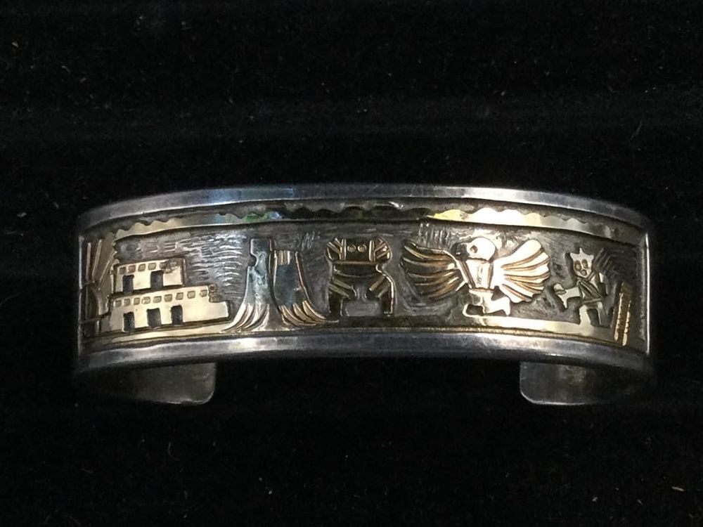 Lot 278: Sterling Cuff Bracelet "Signed"