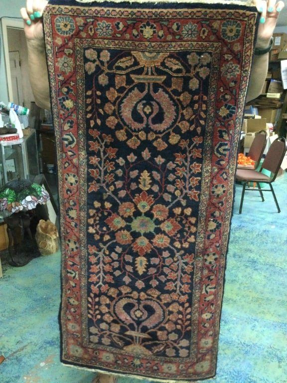 Lot 301: Vintage Persain Blue Sarouk Rug