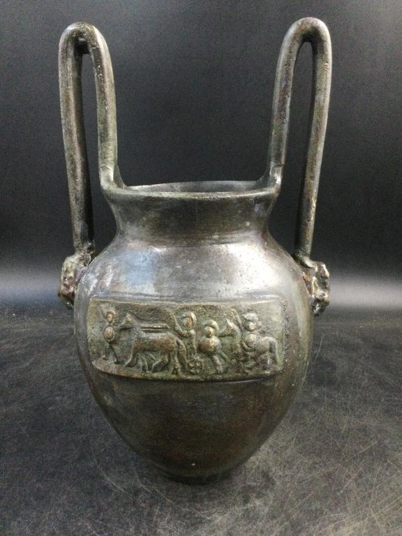 Lot 174: Vintage Bronze Double Handle Vase