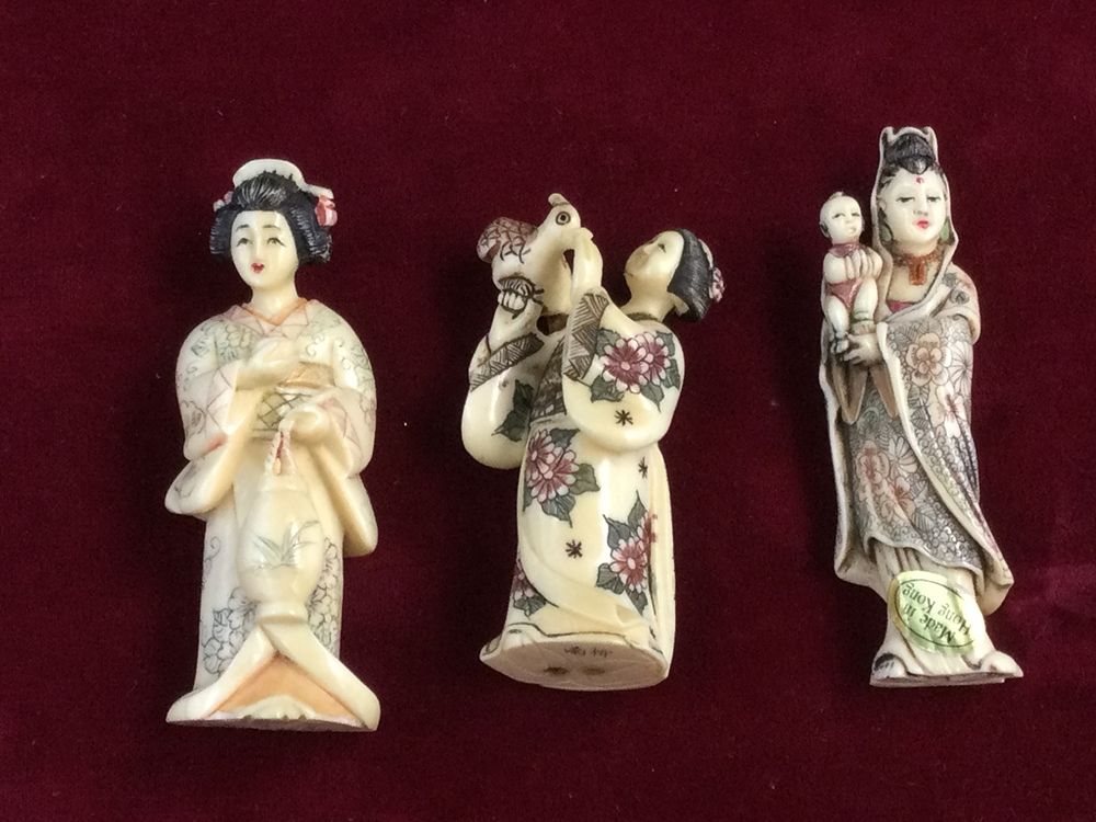 Lot 179: Carved Ivory Geisha Women