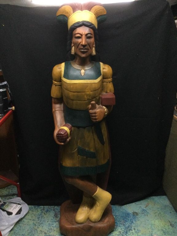 Lot 210: Carved Cigar Indian Chief Statue