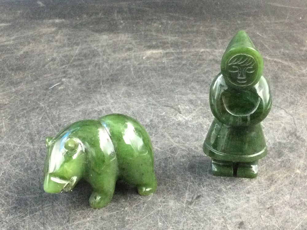 Lot 232: Carved Alaskan Jade Statues