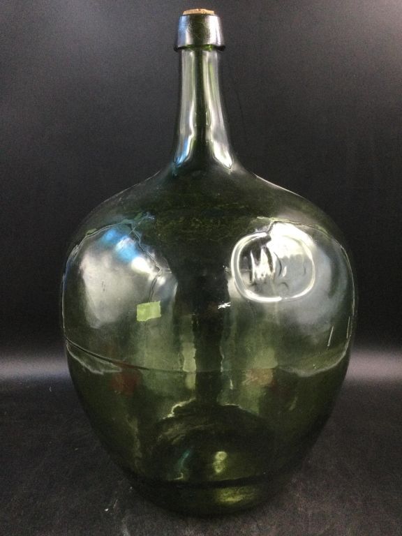 Lot 246: Vintage Large Demijohn Green Glass Bottle