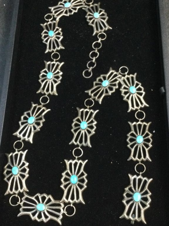Lot 254: Sterling Concho Belt "Signed"