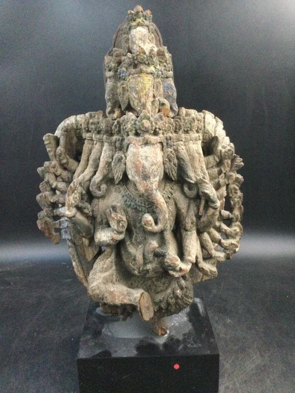Lot 255: Vintage Carved Ganesh Statue