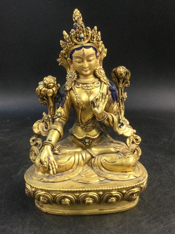 Lot 265: Vintage Anika Green Tara Goddess Statue