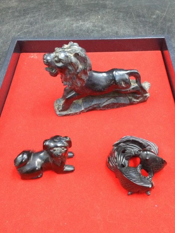 Lot 168: Vintage Onyx/Black Jade  Figures