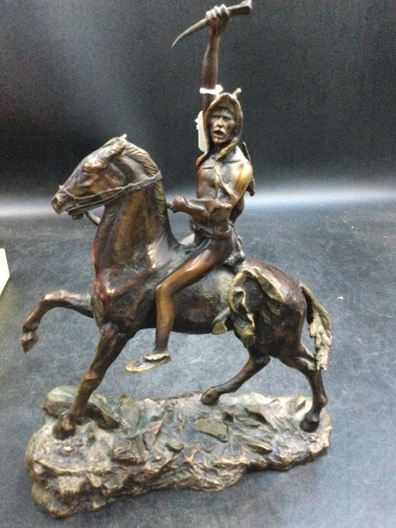 Lot 182: Vintage Bronze "The Scalp Hunter"