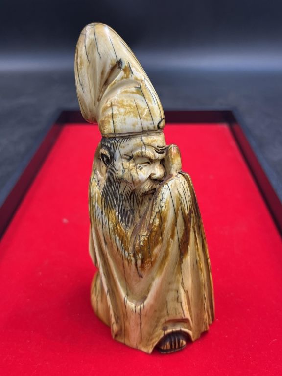 Lot 191: Vintage Carved Ivory Monk