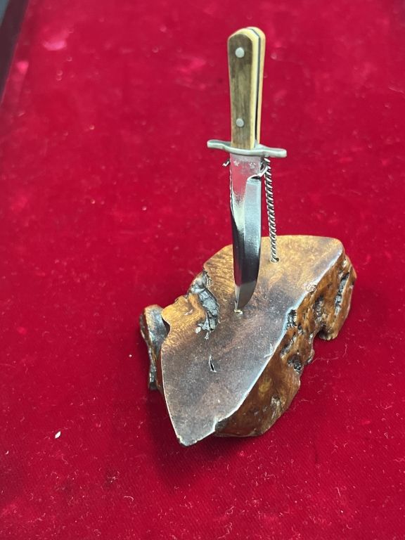 Lot 193: Mini Knife Display with Mammouth Handle