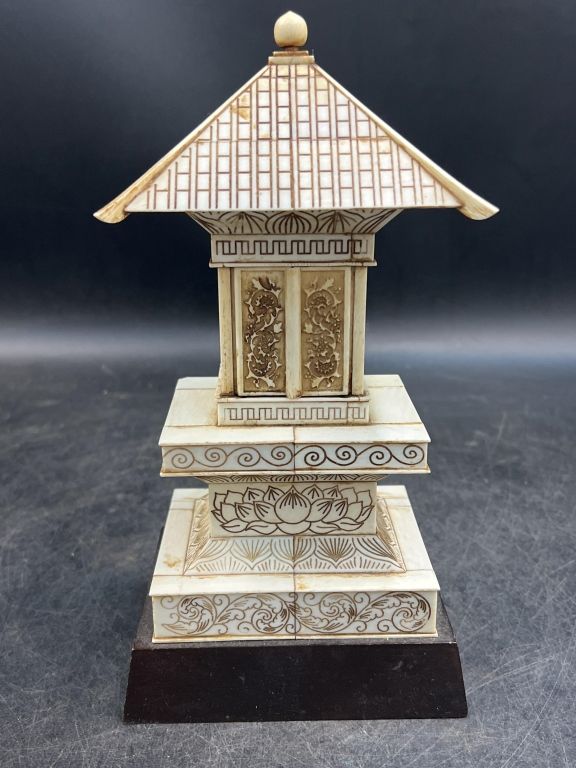 Lot 249: Carved Ivory Pagoda