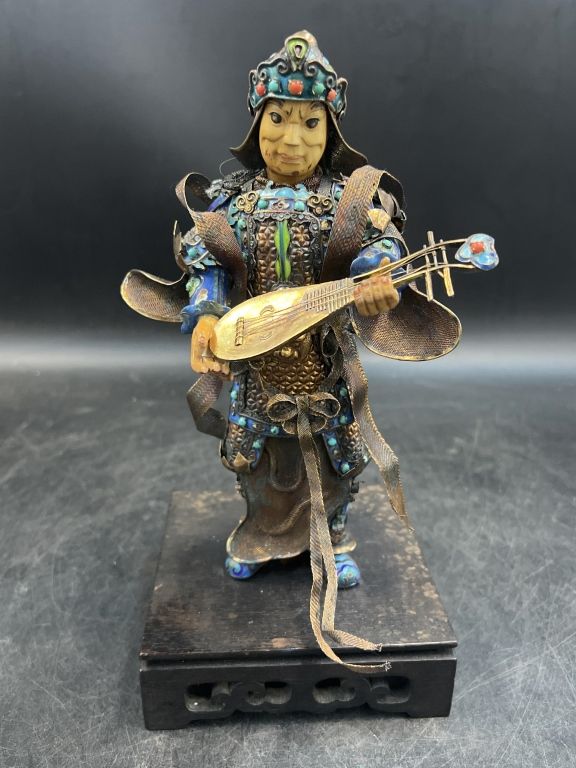 Lot 254: Antique Chinese Vermeil Silver Cloisonne Enameled