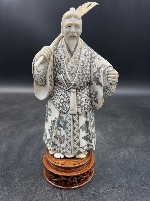 Lot 296: Carved Ivory Asian Figure