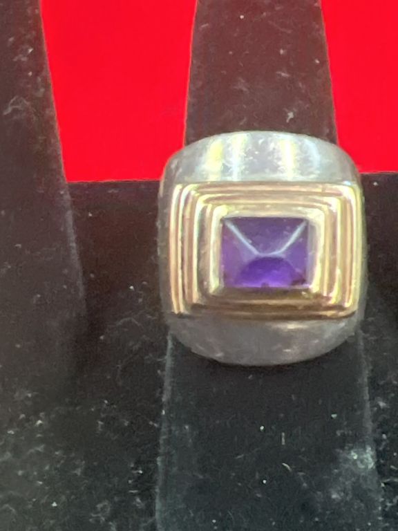 Lot 205: Gold and Silver Designer Ring