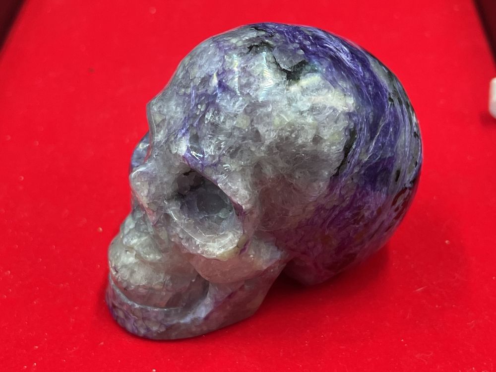 Lot 215: Carved Russian Charoite  Skull