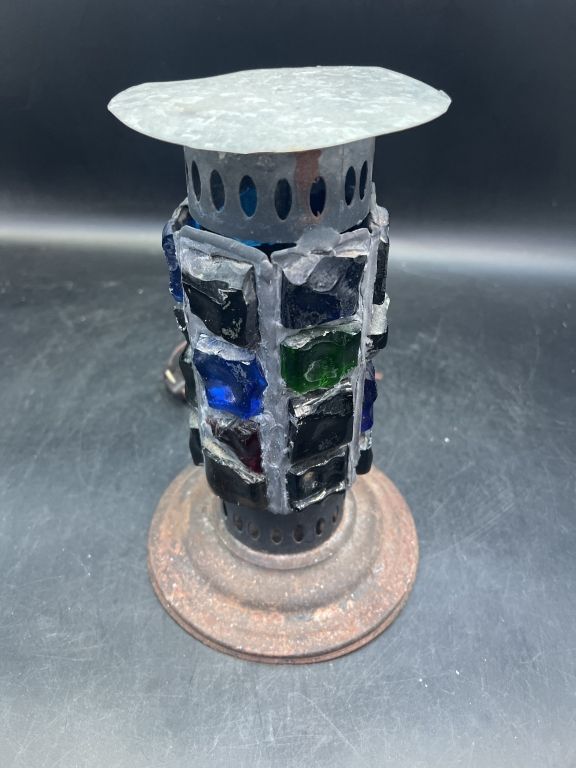 Lot 230: Vintage Mid Century Chunky Stained Lamp