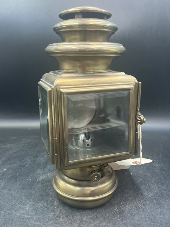 Lot 243: Vintage Brass Car Lantern