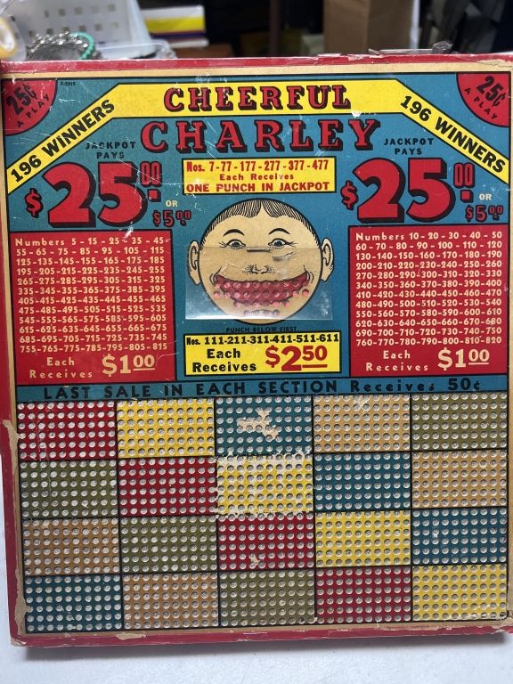 Lot 293: Vintage Cheerful Charlie Lottery Ticket