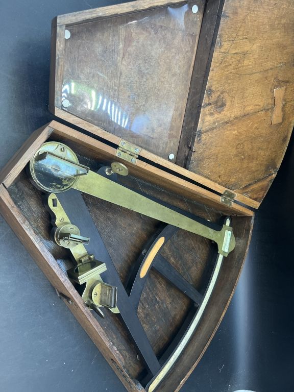 Lot 295: Vintage Sextant in Wood Box