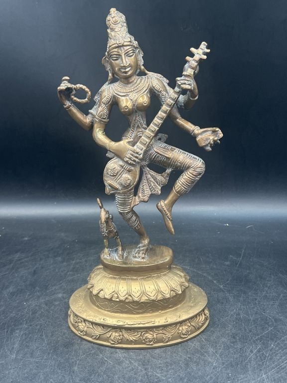 Lot 168: Gilt Bronze Figure of Saraswati