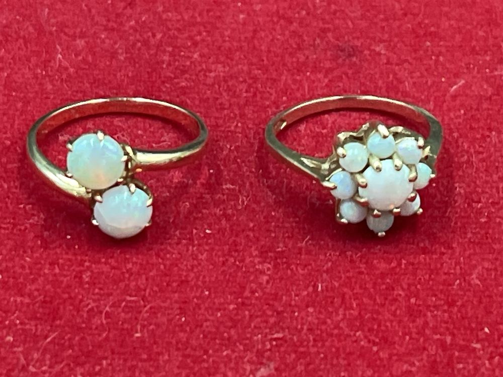 Lot 220: 14kt Gold Rings with Opal