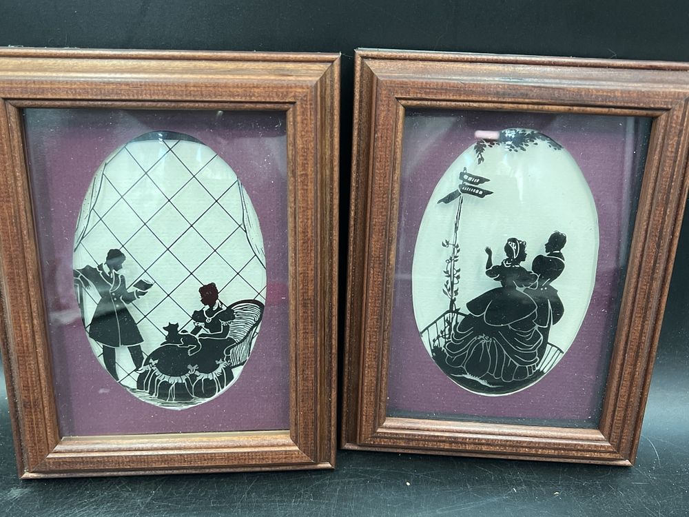 Lot 246: Vintage Hand Painted Reverse Painting
