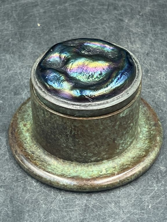 Lot 270: Tiffany Studios Bronze Ink Well