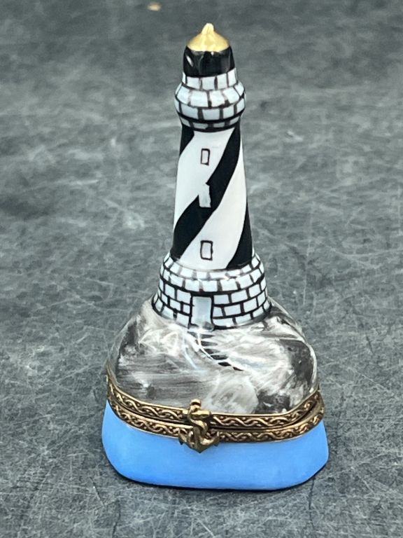 Lot 281: Limoge Trinket Box Light House