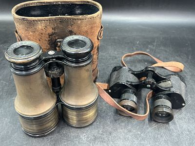 Vintage Antique Binoculars. One pair is Lemaire Fabt Paris binoculars likely crafted 1880-1900.
