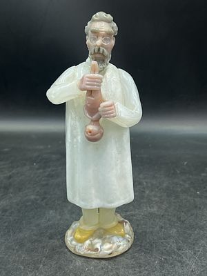 Vintage Murano Doctor with Baby. Made in Italy art glass with so much detail. Measures 8" h.