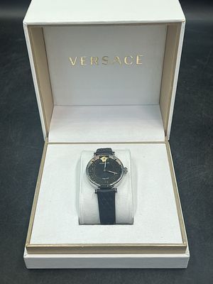 Versace Greca Chic Strap Women Watch with Case. Comes with original box and tags. Condition is