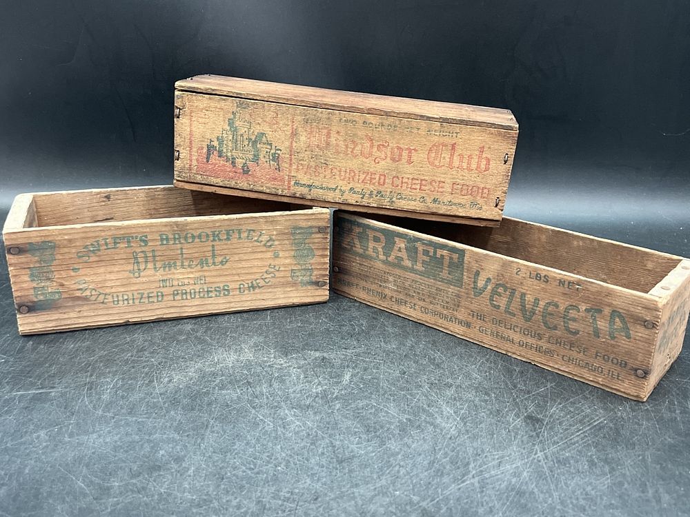 Lot 258: Vintage Wood Cheese Boxes