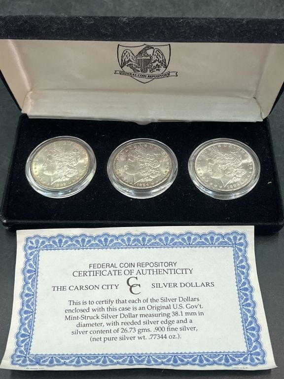Lot 270: Uncirculated Carson City Silver Dollars