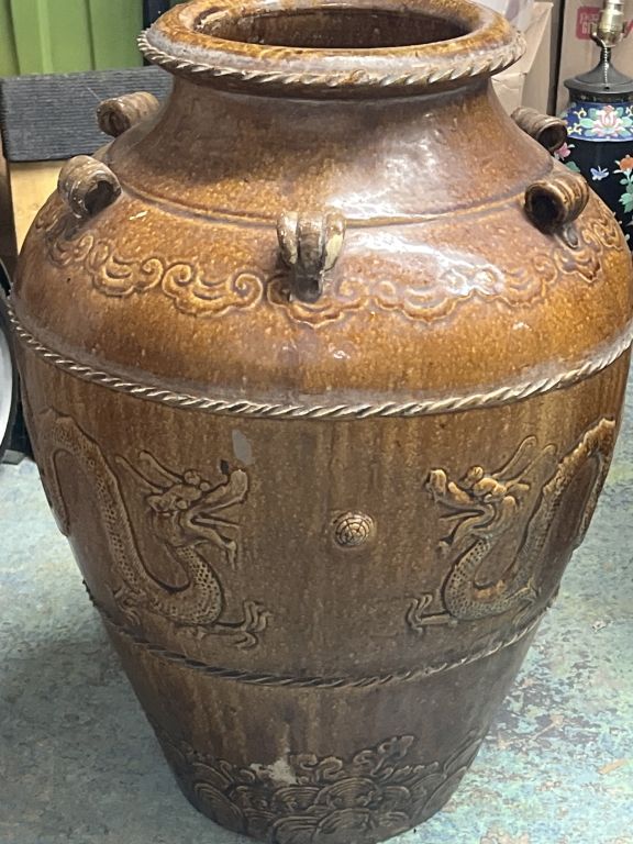 Lot 322: Vintage Chinese Martaban Ware Stoneware Jug