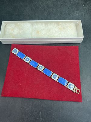 Antique Vintage David Andersen Sterling Bracelet. Stunning Sterling and Enamel bracelet. Marked 