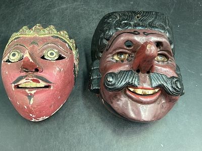 Vintage Guatamalen Dance Mask. One is a a Guatamalen Dance Mask. Nice folk art mask 1950. Red 