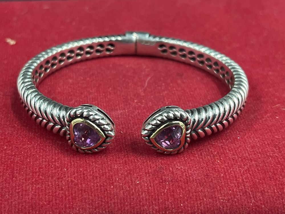 Lot 198: Sterling Silver Bacelet with 10kt End Caps