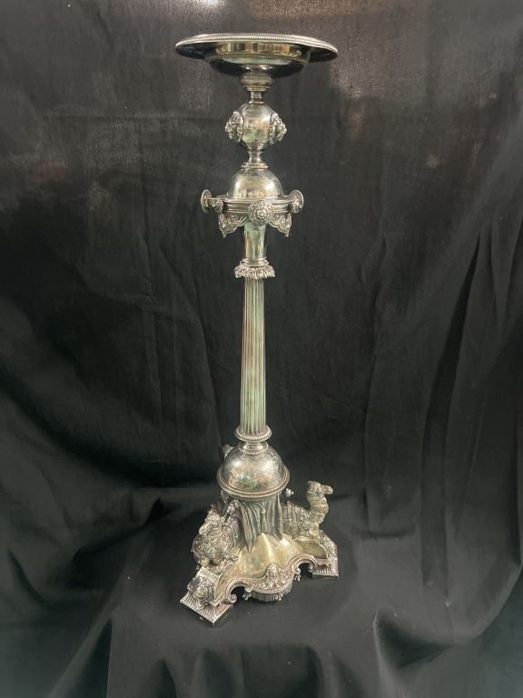 Lot 220: Vintage Victorian Silver Plated Candle Stand