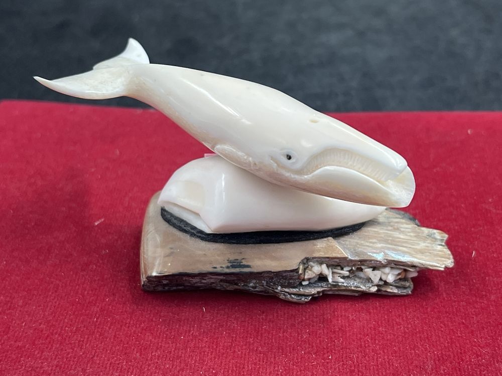 Lot 228: Whale Ivory Sculpture by Alaskan Artist