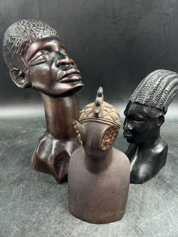 Lot 273: Vintage Hand Carved African Wood Sculptures