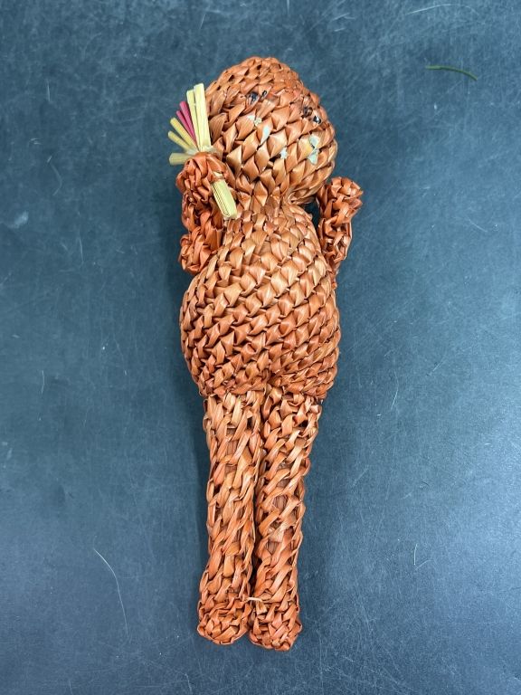 Lot 276: Vintage Folk Art Figurine Woven Straw