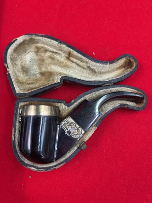 Antique Tobacco Pipe. Pipe with footed base. Condition is consistent with age and use, see 