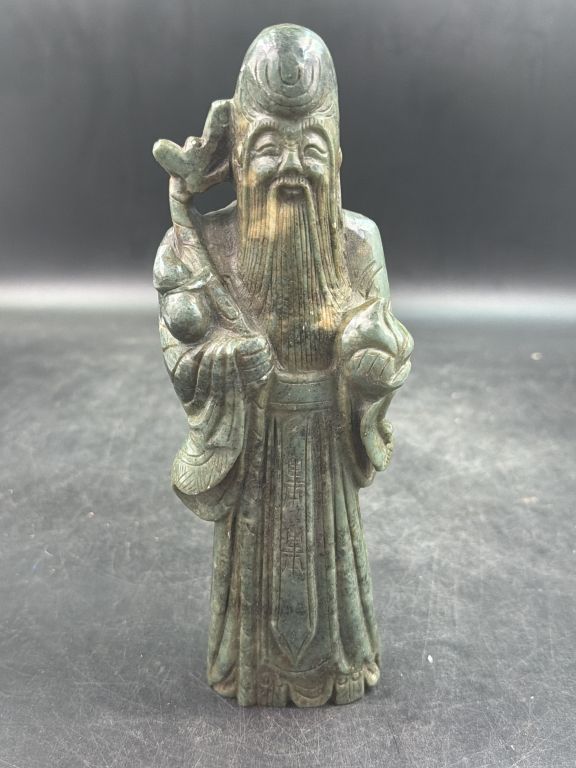 Lot 219: Vintage Chinese Jade Figure of Shou Lao