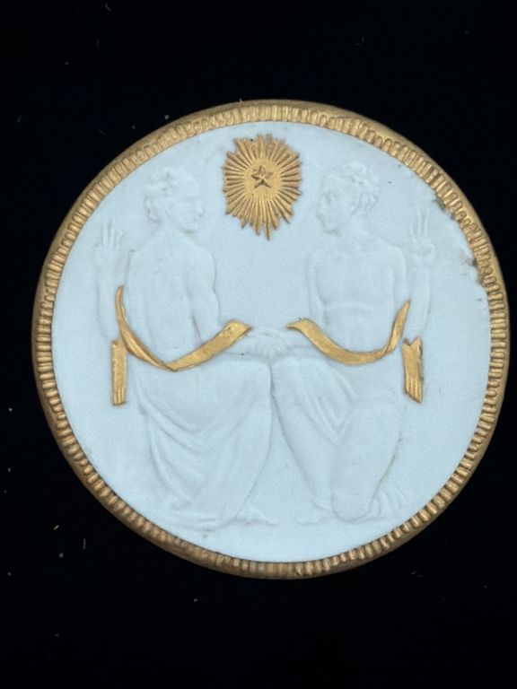Lot 299: Vintage Bisque Porcelain Meissen Medallion